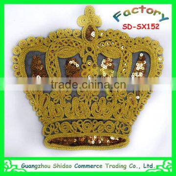 Fashion high quality sequins crown embroidery Patch