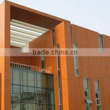 woodgrain color facade HPL plate for exterior wall reconstruction