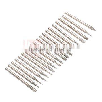 20pcs diamond burr set electroplated diamond mounted points for carving sculpture