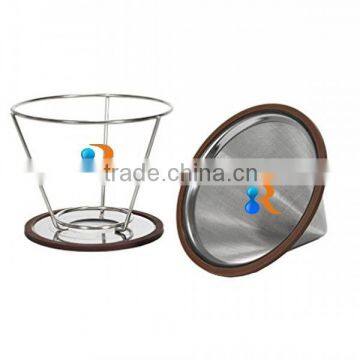 Trade Assurance 18/8 Stainless Paperless Pour Over Coffee Filter Cone photo-3