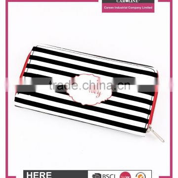 Personalized lovely striated pattern wallet purse