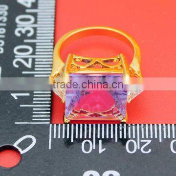 Luxury Rectangle Amethyst White Topaz18KGP Women Engagement Prom Partty Ring photo-2