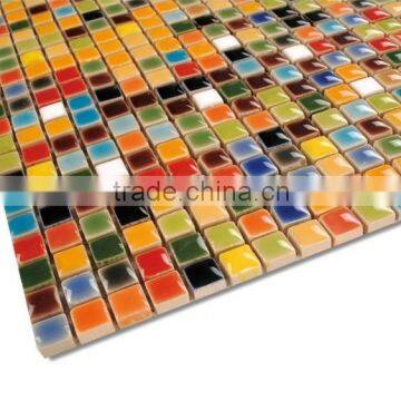 Glazed Blue Green Pink Yellow Mixed Ceramic Mosiac Tile Min10*10mm photo-2