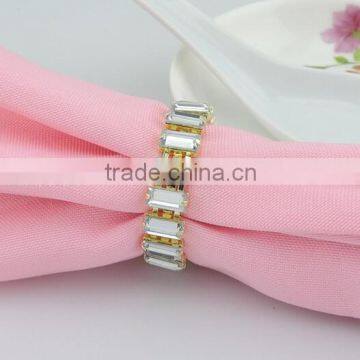 Wholesale Square Shape Acrylic Stones Crystal Wedding Napkin Ring photo-4