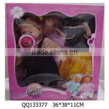 14" funny baby doll set with IC-papa,mama,cry,laugh