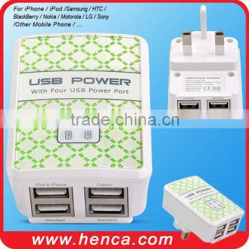 Selling well USB mobile Charger with AU/US/EU/UK Plug