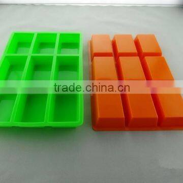 high quality 9 cavities rectangle soap silicone mold hot selling 2014