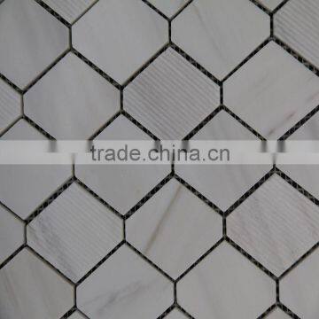 Lantern design white marble mosaic wall tile