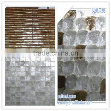 Low price Home interior decorative silver capiz mother of pearl mosaic tiles shell wallpaper