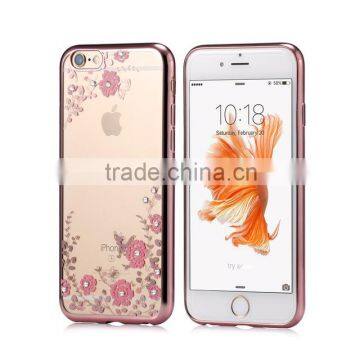 Luxury electroplate frame flowers For iphone 6s