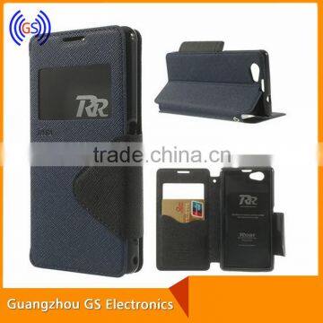 Good Quality Mobile Phone Leather Flip Cover Case For Sony Z3 Mini M55W With Stand Function photo-5