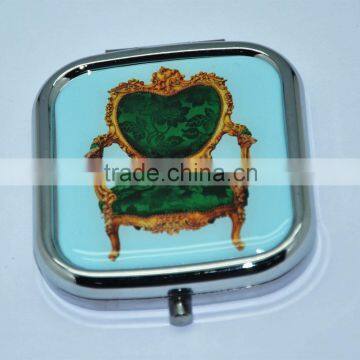 high quality blue arm chair metal cosmetic compact mirror