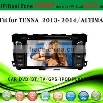 8 inch car dvd gps navigation fit for Nissan Tenna 2013 2014 with radio bluetooth gps tv pip dual zone