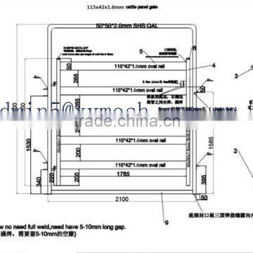 welded cattle panel gate with standard design drawing