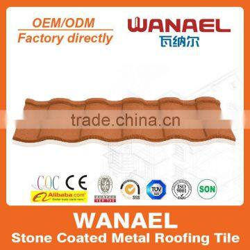 Wanael colorful stone chips coated steel roof tile, versatile roof, colorful roof tile