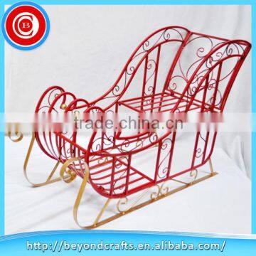 Newest outdoor red metal christmas sleigh