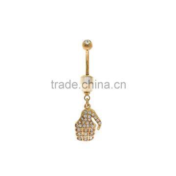 Gold Plated Gem Navel Rings Belly Button Ring