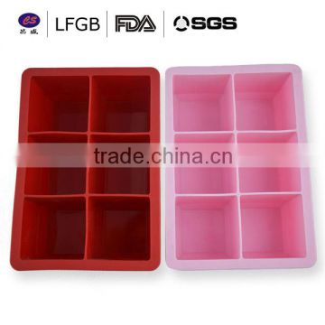 2014 new design fashionable square shape Silicone Ice cube Tray