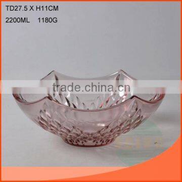 2200ml clear glass food and fruit bowl sets in different colors