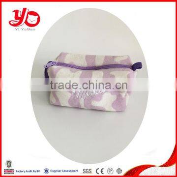 2016 New Design Emb Plush Makeup Bag Custom, Plush Mini Bag With Zip photo-3