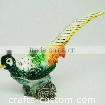 Alloy Glazed Pheasant Box for Jewelery