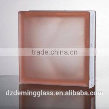 hollow Acid pink cloudy glass block with CE,ISO certification for palaza,office building and shopping mall