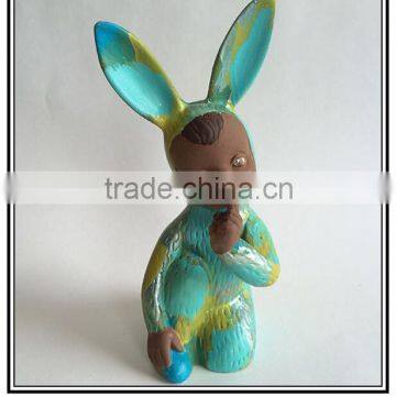 High Quality Bunny Polyresin miniatures figurines/Make design decor home Polyresin miniatures figurines China Factories