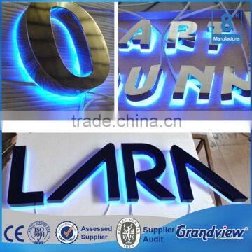 Polished Stainless Steel Sign Backlit Alphabet Letters metal sign