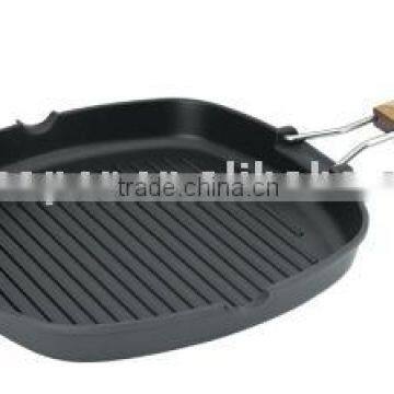 Die-casting aluminium non-stick grill pan