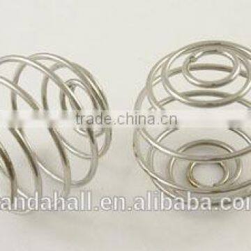 Iron Metal Bead Cages, Platinum Color, Round, 18x18mm, hole: 4mm(E297Y)