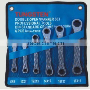 Chrome Vanadium steel Iron Ratchet ring spanner set