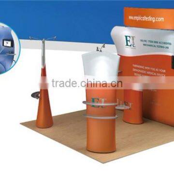 U shape tension fabric mavable back wall display