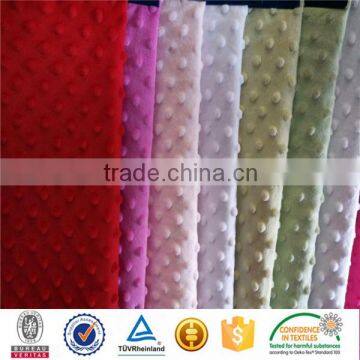 wholesale 100% polyester material minky dot fabric