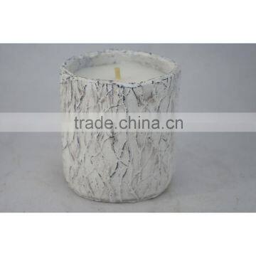 white unscented cement candle 98D x80H