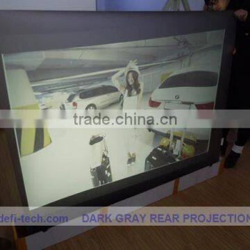 Dark grey color fixed frame projector screen ,holographic Projection screen for window advertisig!!