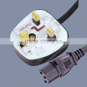 13A 250V UK power cord Y006/IEC320-C13H plug