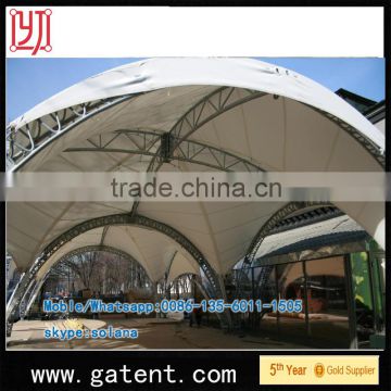 China factory PVDF Cover Q235 Steel waterproof canopy tent Guarantee year 10years permanent structure