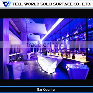 Commercial white bar table, long narrow bar tables