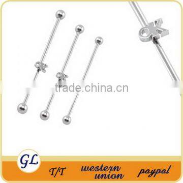 stainless steel jewelry OK logo tongue piercing barbell