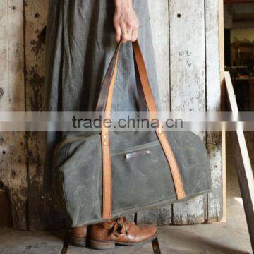 Heavy Duty Waxed Canvas Weekend Bag For Ladies