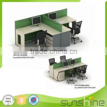 2016 latest design office workstations modular for 4 person with mobile pedestals