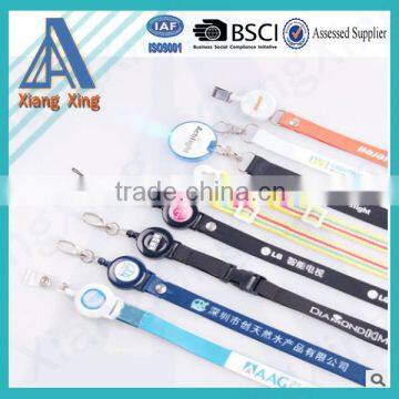 Hot sell customized badge holder lanyard strap with reel