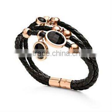 YB247 2012 latest fashion genuine braided leather bracelet