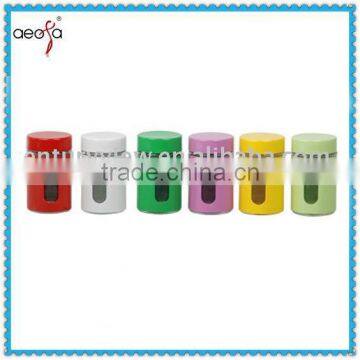 color metal coat decorative glass spice jar glass spice shaker bottles