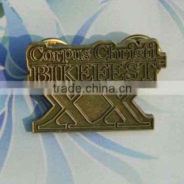 Customized metal medical badge antique brass lapel pin