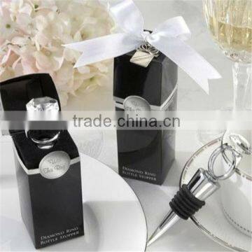 stanless steel wine bottle stopper with srystal diamond on top