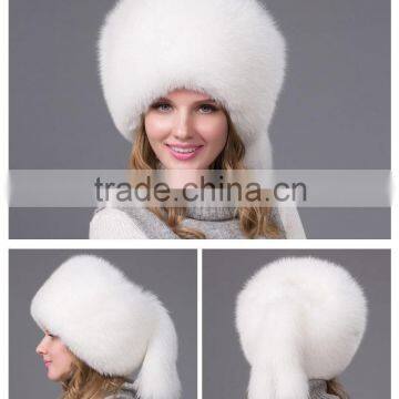 Wholesale Price winter warm Fashion Knitted mink Fur Hat for elegant women