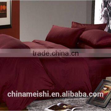 Top-selling 100% polyester Wine red color microfiber Solid bedsheets