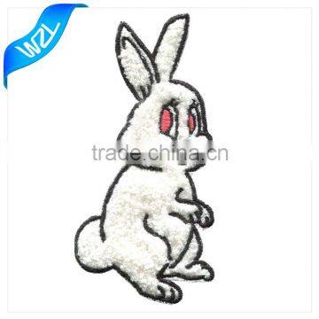White Rabbit Chenille Embroidery Patches Wholesale Cheap Towel Patch for Clothes Supplier's Choice
