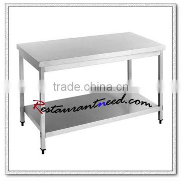 S009 Stainless Steel Work Table With Under Shelf And Square leg